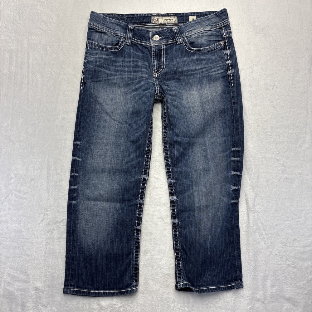 BKE Denim Payton Capri Jeans Womens 32 Y2K 2000s Contrast Stitch Bootcut